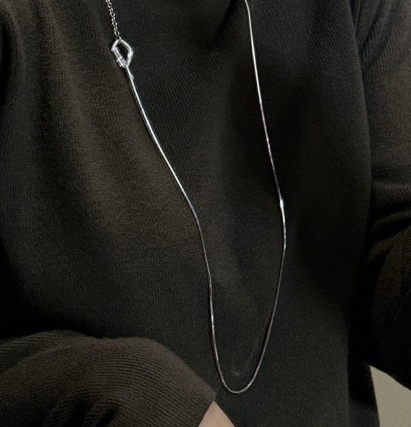 Wholesale 925 Sterling Silver OT Design Long Sweater Necklace - Image 5