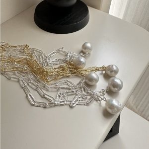 Wholesale 925 Sterling Silver Edison Waterfresh Pearl Necklace