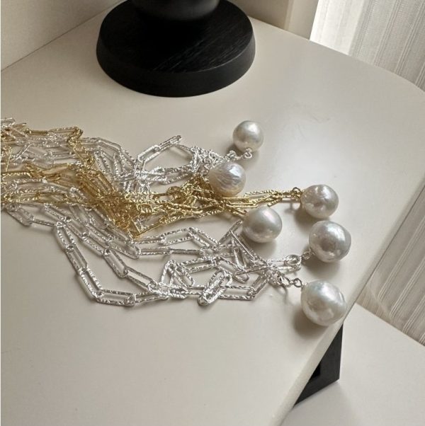 Wholesale 925 Sterling Silver Edison Waterfresh Pearl Necklace
