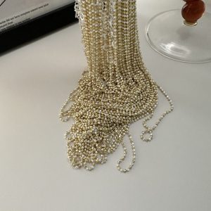 Wholesale 925 Sterling Silver Italian Gold And Silver Bead Necklace