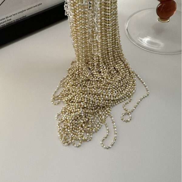 Wholesale 925 Sterling Silver Italian Gold And Silver Bead Necklace
