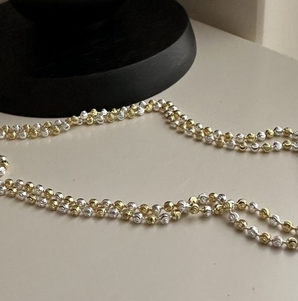 Wholesale 925 Sterling Silver Italian Gold And Silver Bead Necklace - Image 3