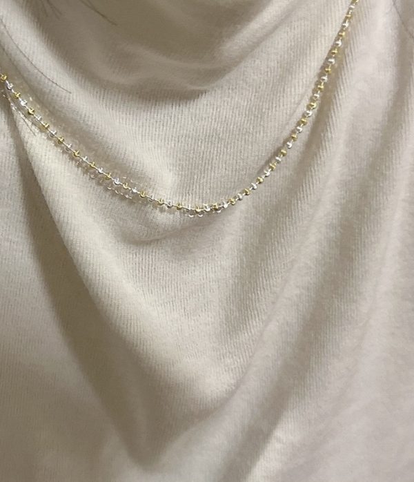 Wholesale 925 Sterling Silver Italian Gold And Silver Bead Necklace - Image 5