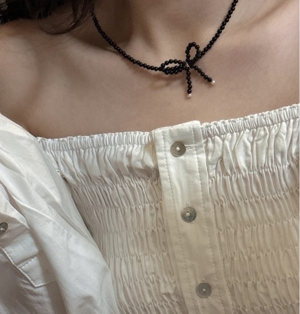 Wholesale 925 Sterling Silver Pearl & Agate Bow Necklace - Image 6