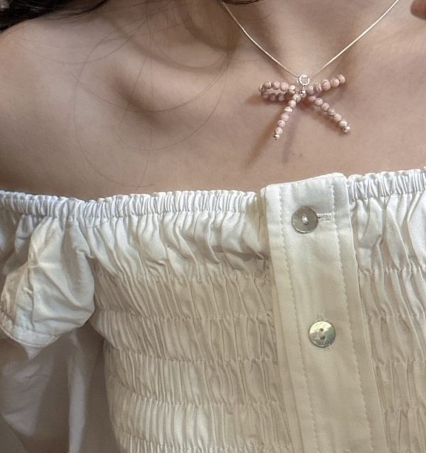 Wholesale 925 Sterling Silver Agate & Pearl & Natural Stone Bow Necklace - Image 6
