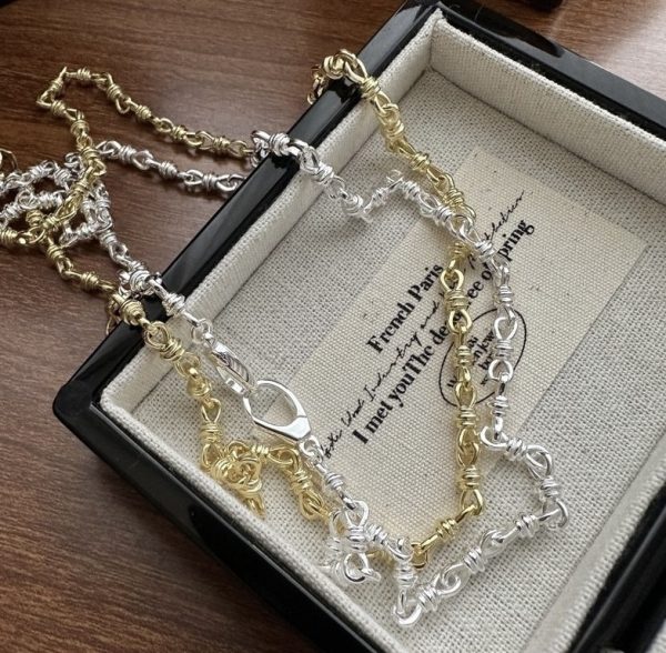 Wholesale 925 Sterling Silver Knot Simple Necklace