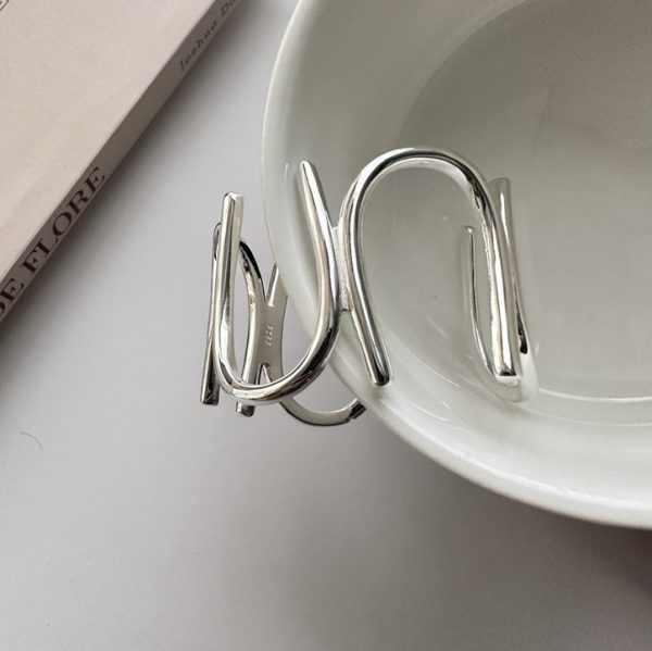 Wholesale 925 Sterling Silver U-shaped Chunky Bangle - Image 3