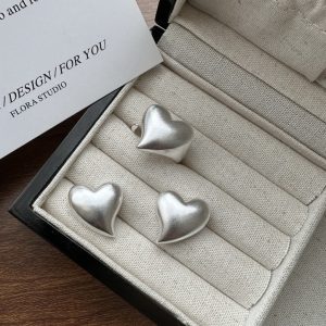 Wholesale 925 Sterling Silver Frosted Love Stud Earrings & Ring