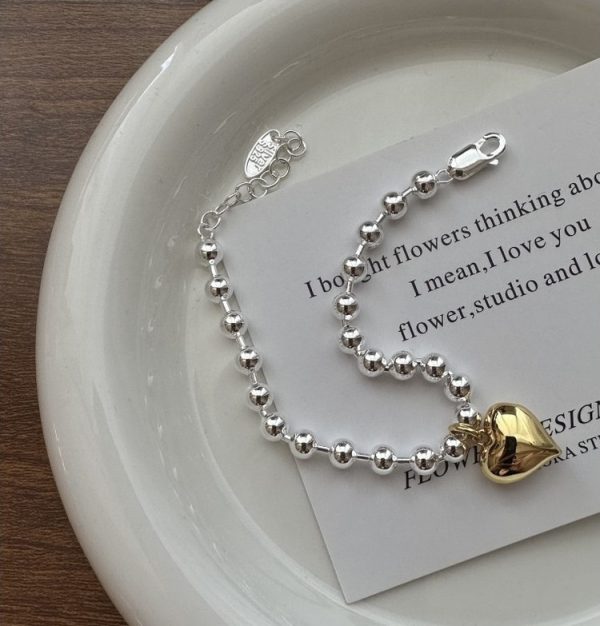 Wholesale 925 Sterling Silver Color-Separated Love Bead Necklace - Image 3