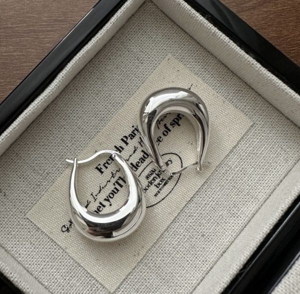 Wholesale 925 Sterling Silver Chunky U-shape Hoop Earrings - Image 2