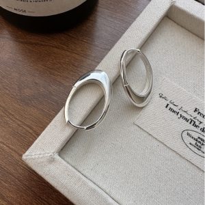 Wholesale 925 Sterling Silver Oval Shape Hoop Earrings