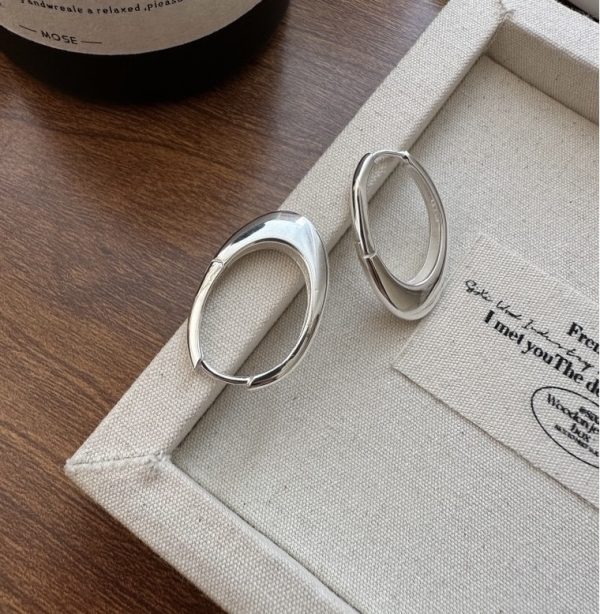 Wholesale 925 Sterling Silver Oval Shape Hoop Earrings