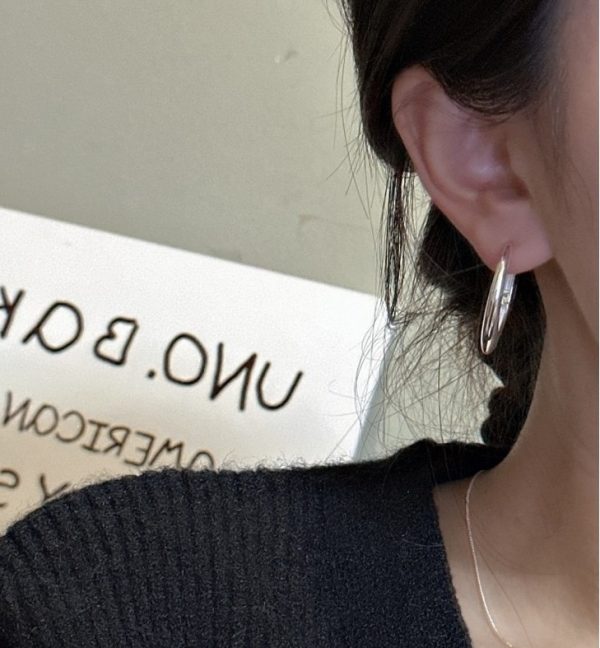 Wholesale 925 Sterling Silver Oval Shape Hoop Earrings - Image 4