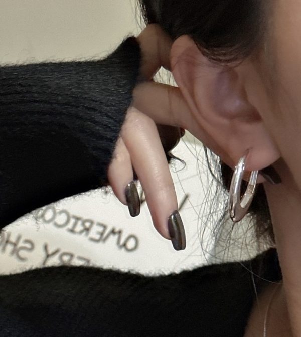 Wholesale 925 Sterling Silver Oval Shape Hoop Earrings - Image 5