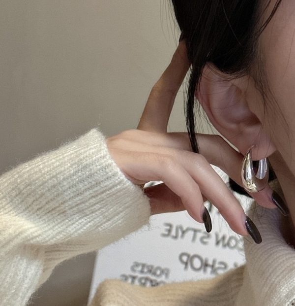 Wholesale 925 Sterling Silver Chunky U-shape Hoop Earrings - Image 6