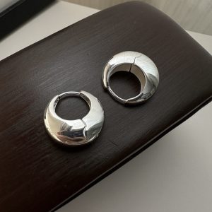 Wholesale 925 Sterling Silver Chunky Glossy Hoop Earrings