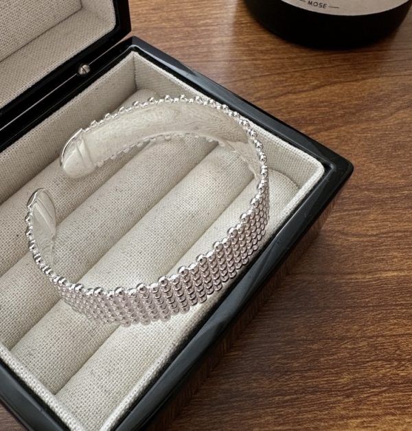 Wholesale 925 Sterling Silver Wide Bead Bangle - Image 3