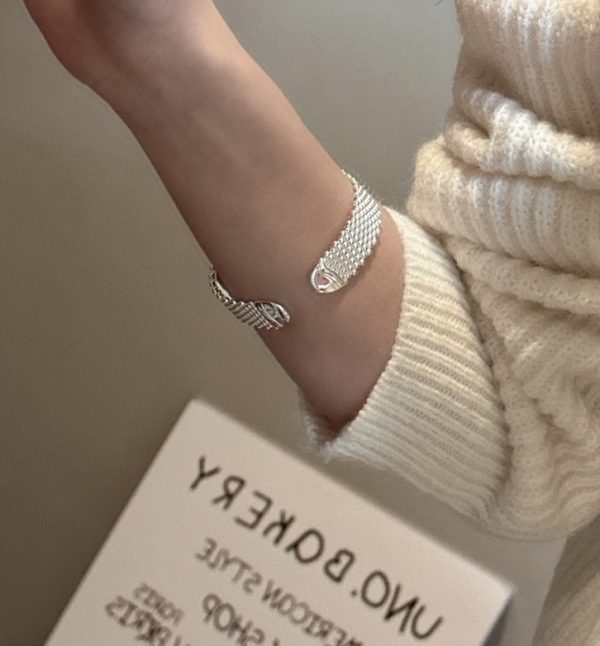Wholesale 925 Sterling Silver Wide Bead Bangle - Image 5