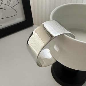 Wholesale 925 Sterling Silver Wide Plain Simple Bangle