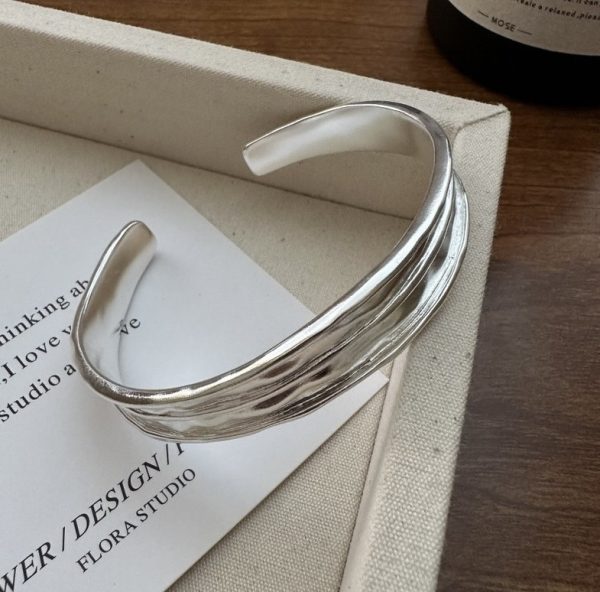 Wholesale 925 Sterling Silver Chunky Grainy Bangle