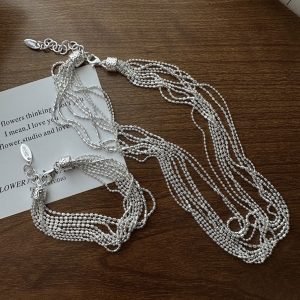 Wholesale 925 Sterling Silver Multi-layer Chains Necklace & bracelet