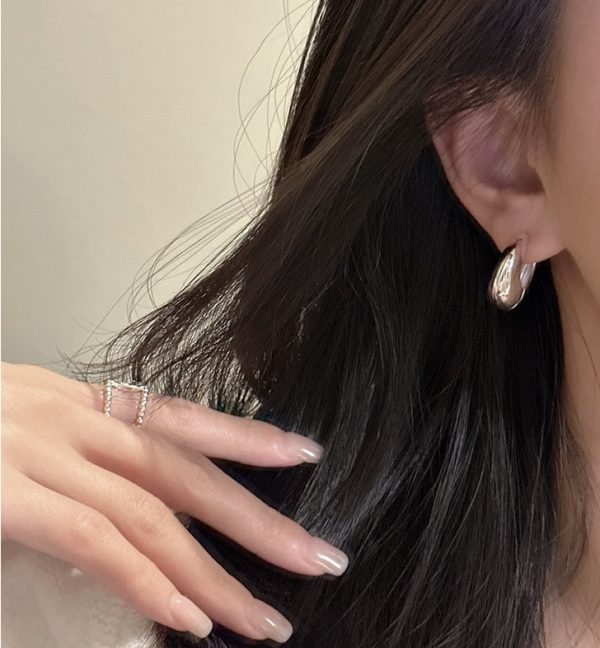 Wholesale 925 Sterling Silver Chunky Glossy Hoop Earrings - Image 4