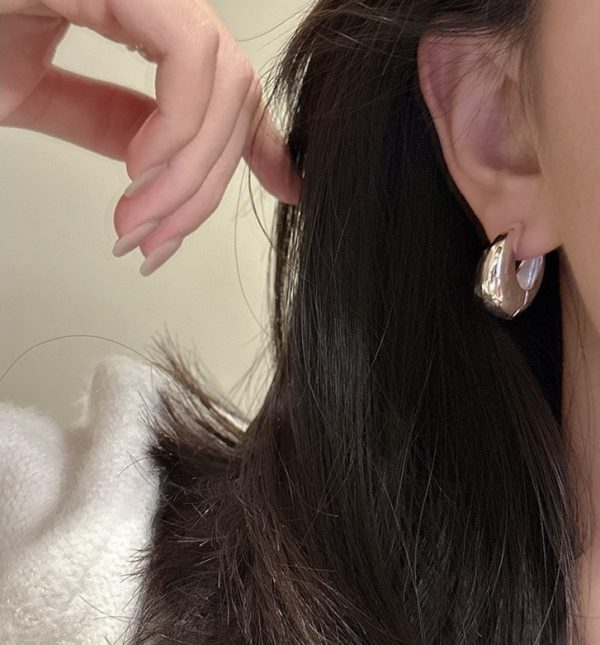 Wholesale 925 Sterling Silver Chunky Glossy Hoop Earrings - Image 5