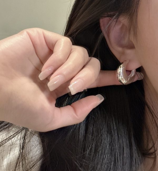 Wholesale 925 Sterling Silver Chunky Glossy Hoop Earrings - Image 6