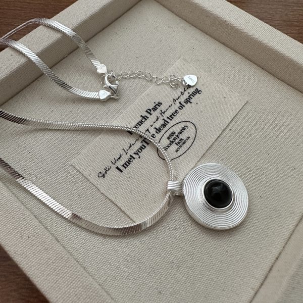 Wholesale 925 Sterling Silver Round Agate Necklace & Earrings - Image 2