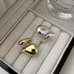 Wholesale 925 Sterling Silver Teardrop Glossy Open Ring
