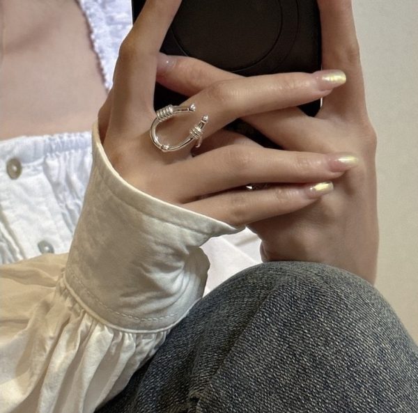 Wholesale 925 Sterling Silver Chunky U-shape Ring - Image 5