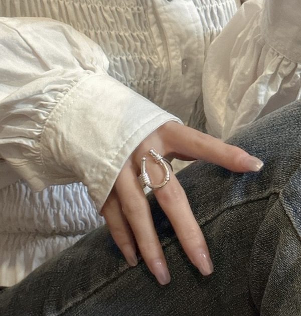 Wholesale 925 Sterling Silver Chunky U-shape Ring - Image 6