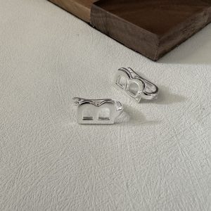 Wholesale 925 Sterling Silver Initial B Buckle Earrings