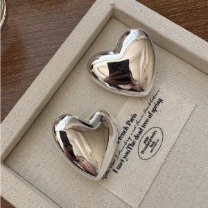 Wholesale 925 Sterling Silver Chunky Heart-Shape Earrings