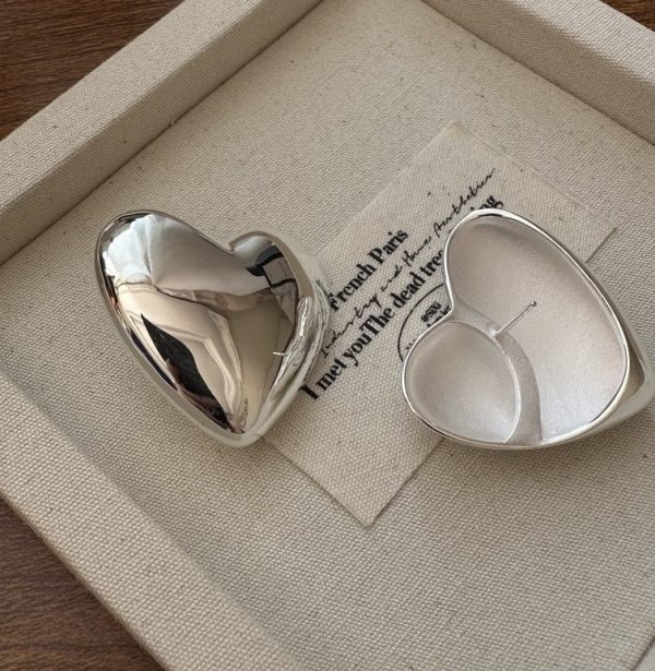 Wholesale 925 Sterling Silver Chunky Heart-Shape Earrings - Image 3