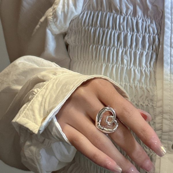 Wholesale 925 Sterling Silver Chunky Heart Ring - Image 2