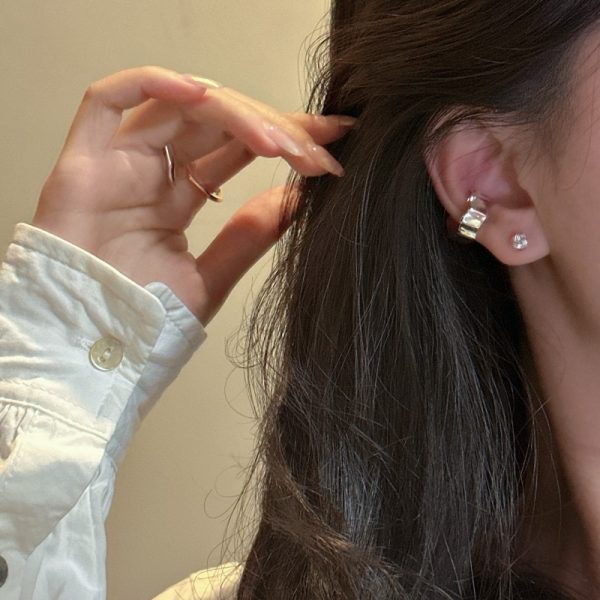 Wholesale 925 Sterling Silver Bend Ring & Ear Cuff Earrings - Image 4