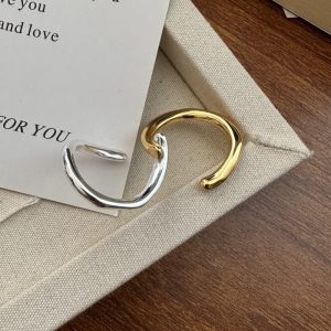 Wholesale 925 Sterling Silver Cross Gold & Silver Ring