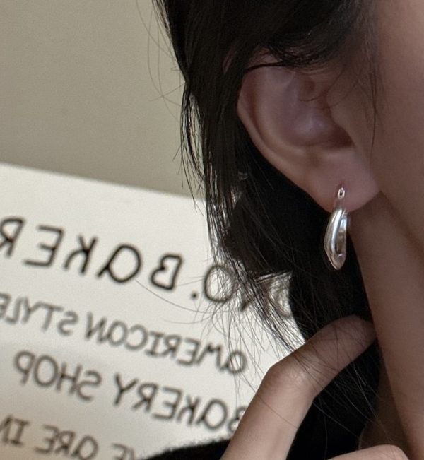 Wholesale 925 Sterling Silver Irregular Hoop Earrings - Image 3
