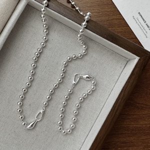 Wholesale 925 Sterling Silver Beaded Necklace & Bracelet