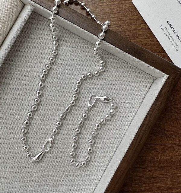 Wholesale 925 Sterling Silver Beaded Necklace & Bracelet