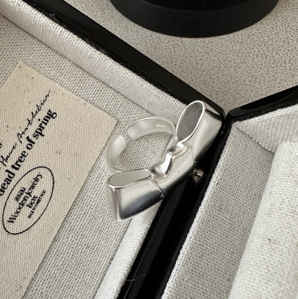 Wholesale 925 Sterling Silver Frosted Butterfly Ring - Image 2