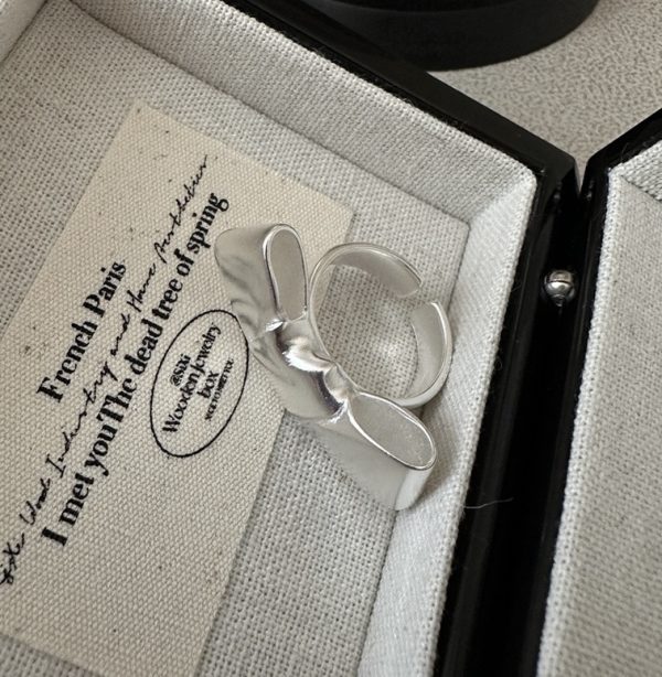 Wholesale 925 Sterling Silver Frosted Butterfly Ring