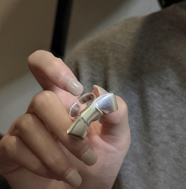 Wholesale 925 Sterling Silver Frosted Butterfly Ring - Image 5