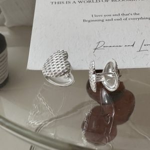 Wholesale 925 Sterling Silver Love Buckle Earrings