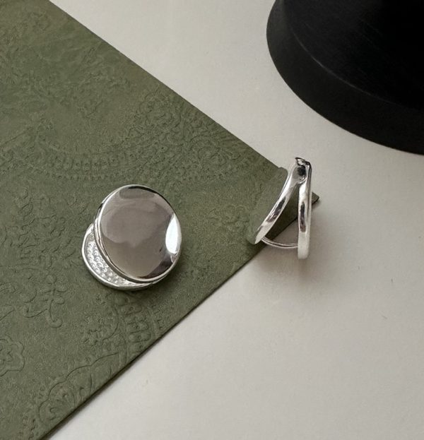 Wholesale 925 Sterling Silver Round Buckle Earrings - Image 2