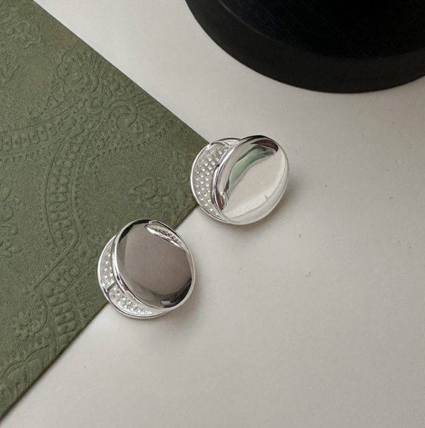 Wholesale 925 Sterling Silver Round Buckle Earrings - Image 3