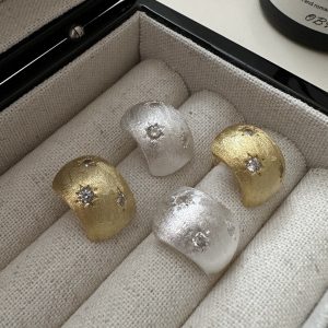 Wholesale 925 Sterling Silver Hexagram Brushed Earrings