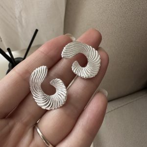 Wholesale 925 Sterling Silver Screw Thread Earrings