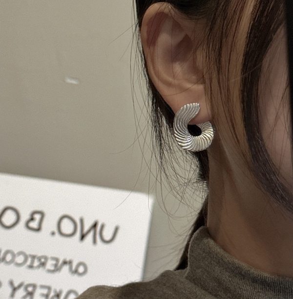 Wholesale 925 Sterling Silver Screw Thread Earrings - Image 4